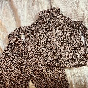 leopord print cotton pj set